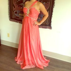 Peach Formal/prom Jeweled Dress